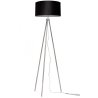 Lampa stojąca podłogowa trójnóg z czarnym abażurem chrom Lampa stojąca podłogowa trójnóg z czarnym abażurem chrom