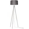 Lampa stojąca podłogowa trójnóg z szarym abażurem chrom Lampa stojąca podłogowa trójnóg z szarym abażurem chrom