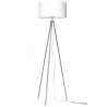 Lampa stojąca podłogowa trójnóg z białym abażurem chrom Lampa stojąca podłogowa trójnóg z białym abażurem chrom