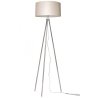Lampa stojąca podłogowa trójnóg z kremowym abażurem chrom Lampa stojąca podłogowa trójnóg z kremowym abażurem chrom