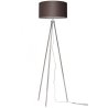 Lampa stojąca podłogowa trójnóg z brązowym abażurem chrom Lampa stojąca podłogowa trójnóg z brązowym abażurem chrom