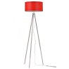 Lampa stojąca podłogowa trójnóg z czerwonym abażurem chrom Lampa stojąca podłogowa trójnóg z czerwonym abażurem chrom