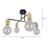 Szczegóły Lampa Edison Loft 4 Żarówki Wymiary