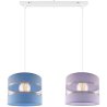 Wisząca Lampa Dziecięca 2 Płomienna Pastelowa Niebieski i Wrzosowy Abazur