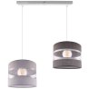 Wisząca Lampa Dziecięca 2 Płomienna Pastelowa Jasnoszary i Szary Abażur