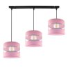 Wisząca Lampa Wielokolorowa 3 Płomienna Różowe Abażury