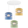 Lampa z Pastelowymi Abażurami Niebieski Zielony Żółty Nowoczesna 3 Płomienna Plafon Lampa z Pastelowymi Abażurami Niebieski Zielony Żółty Nowoczesna 3 Płomienna Plafon