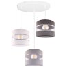 Lampa z Pastelowymi Abażurami Biały Jasnoszary Szary Nowoczesna 3 Płomienna Plafon Lampa z Pastelowymi Abażurami Biały Jasnoszary Szary Nowoczesna 3 Płomienna Plafon