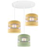 Lampa z Pastelowymi Abażurami 2 Żółte i Zielony Nowoczesna 3 Płomienna Plafon Lampa z Pastelowymi Abażurami 2 Żółte i Zielony Nowoczesna 3 Płomienna Plafon