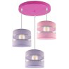 Lampa z Pastelowymi Abażurami 2 Wrzosowe i Różowy Nowoczesna 3 Płomienna Plafon Lampa z Pastelowymi Abażurami 2 Wrzosowe i Różowy Nowoczesna 3 Płomienna Plafon