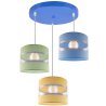 Lampa z Pastelowymi Abażurami Zielony Żółty Niebieski Nowoczesna 3 Płomienna Plafon Lampa z Pastelowymi Abażurami Zielony Żółty Niebieski Nowoczesna 3 Płomienna Plafon