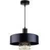 Wisząca Lampa Metalowy Klosz Czarny ze Złotymi Elementami Wisząca Lampa Metalowy Klosz Czarny ze Złotymi Elementami