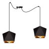 Lampa Wisząca 2 Płomienna Pająk Czarno Złote Abażury Lampa Wisząca 2 Płomienna Pająk Czarno Złote Abażury