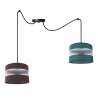 Wisząca Lampa Pająk 2 Płomienna Różne Kolory Abażurów Materiałowych Brązowy Zielony Wisząca Lampa Pająk 2 Płomienna Różne Kolory Abażurów Materiałowych Brązowy Zielony