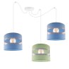 Lampa Wisząca Nowoczesna Pająk 3 Płomienna z Abażurami na Linkach Niebieskie Zielony Lampa Wisząca Nowoczesna Pająk 3 Płomienna z Abażurami na Linkach Niebieskie Zielony