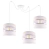 Lampa Wisząca Nowoczesna Pająk 3 Płomienna z Abażurami na Linkach Białe