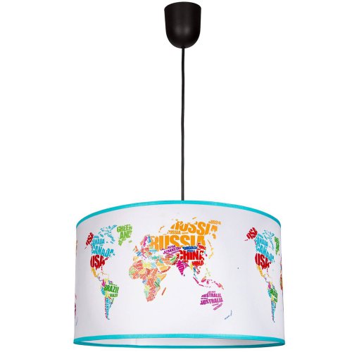 Nowoczesna Lampa Wisząca Dziecięca Abażur Mapa