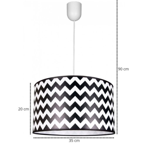 Nowoczesna Lampa Wisząca z Abażurem w Zygzaki