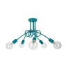 Turkusowa lampa wisząca z pięcioma źródłami światła Turkusowa lampa wisząca z pięcioma źródłami światła
