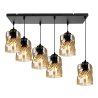 Żyrandol z 6 regulowanymi szklanymi kloszami