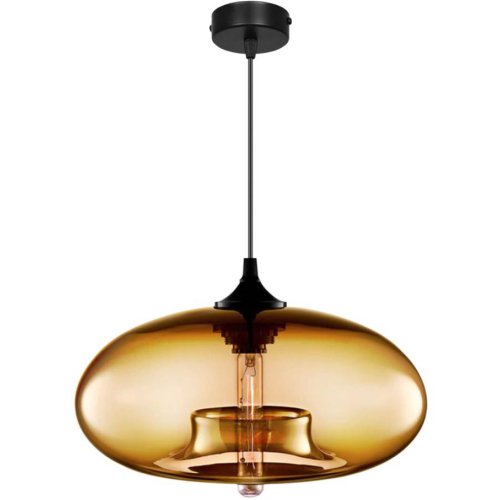 Designerska Lampa Wisząca Pojedyncza ze Szklanym Kloszem