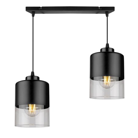 Nowoczesna lampa wisząca z 2 regulowanymi kloszami