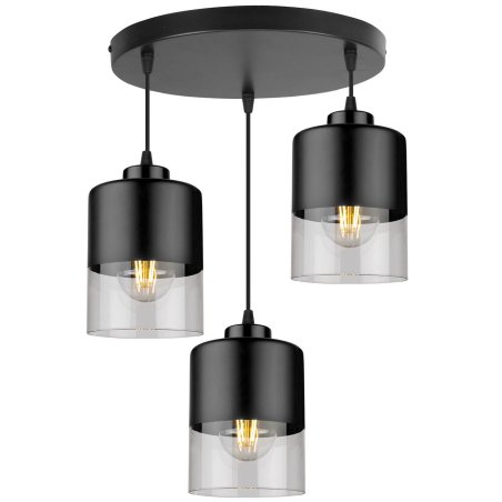 Nowoczesna lampa z 3 szklanymi kloszami