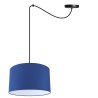 Lampa typu zwis z czarną linką i niebieskim abażurem Lampa typu zwis z czarną linką i niebieskim abażurem