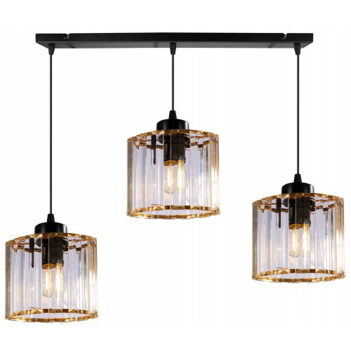 Lampa Wisząca Złote Szklane Klosze Metal