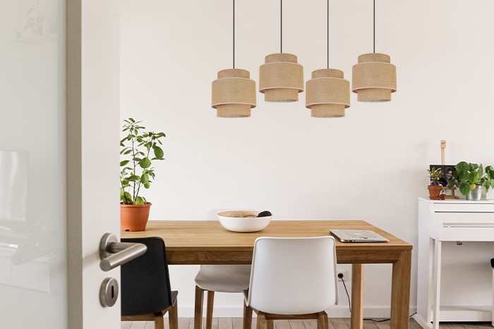 Lampa minimalistyczna welurowy abażur Light Home