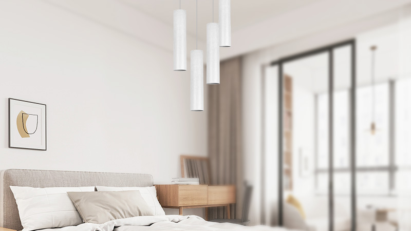 Lampa wisząca biała tuba