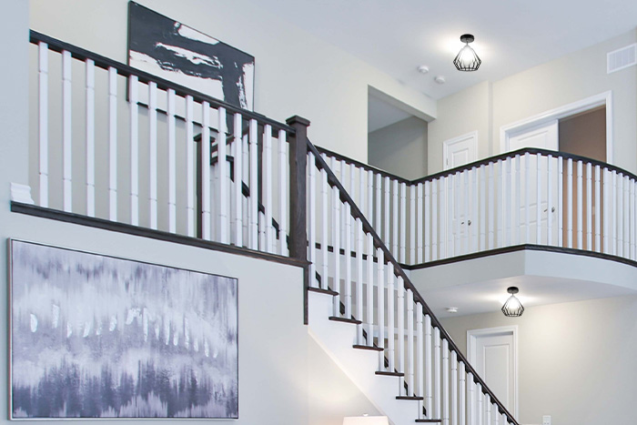 Modernistyczny reflektor loft z koszykowmym kloszem light home oświetlenie schody