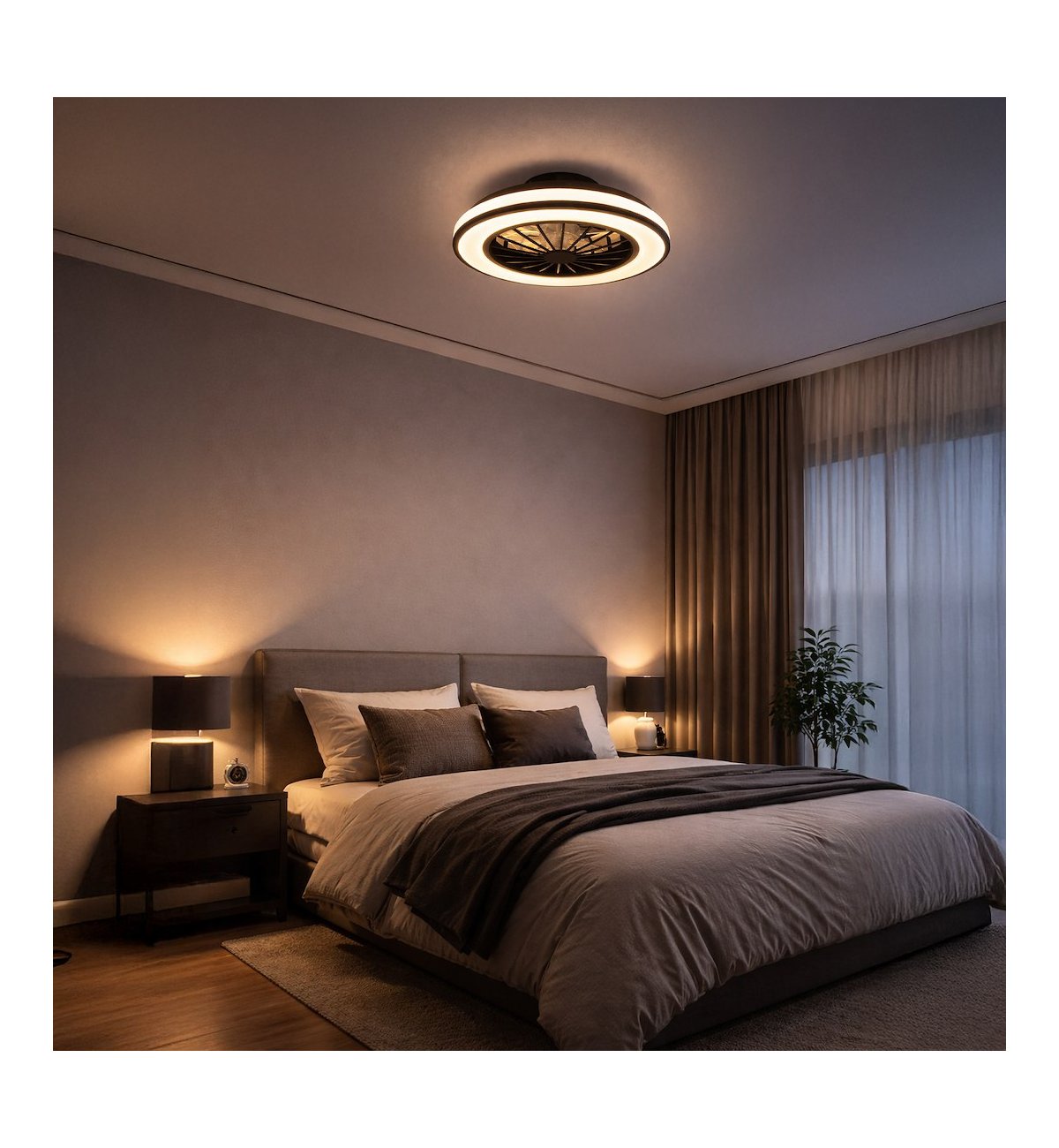 Lampa LED z wentylatorem do sypialni