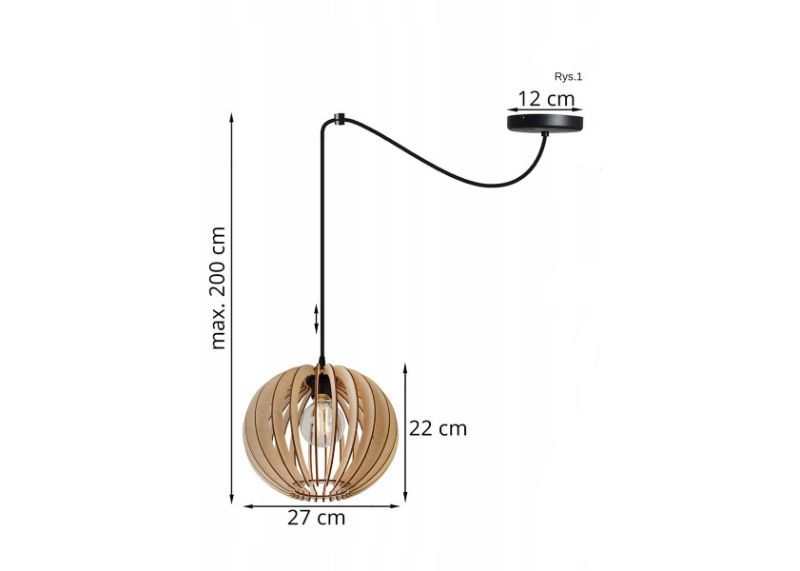 regulowana lampa wiszaca timber w stylu rustykalnym wymiary
