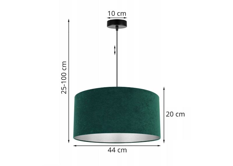lampa z dużym abażurem zielonym wymiary