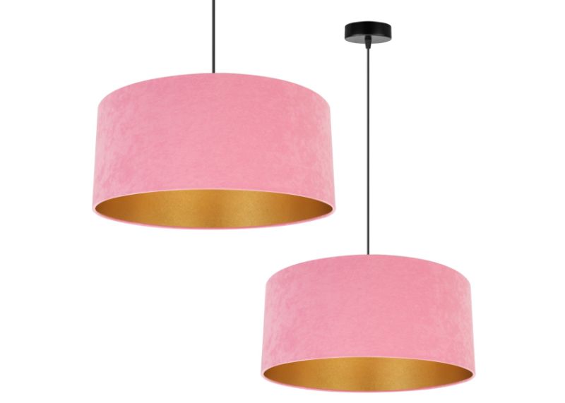 lampa mediolan z różowym abażurem