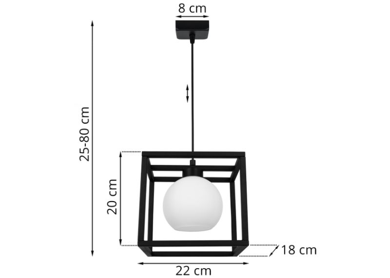 lampa eliza cage metalowa klatka wymiary