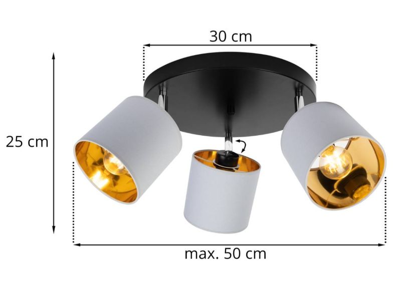 lampa plafon gama materiałowe klosze wymiary