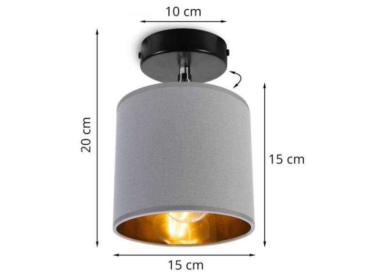 lampa sufitowo ściennna regulowana reflektor z abażurem materiałowym gama