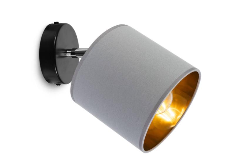 lampa sufitowo ściennna regulowana reflektor z abażurem materiałowym gama