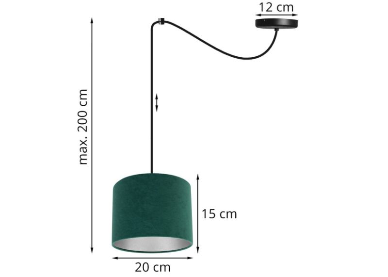 lampa z welurowym abażurem metaliczny środek wymiary