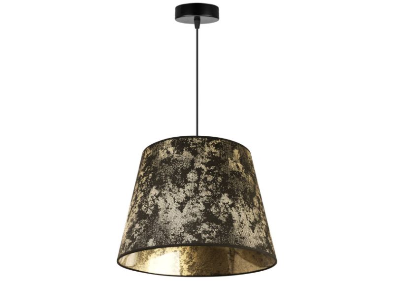 nowoczesna lampa wisząca stożkowy abażur werona złoty wzór