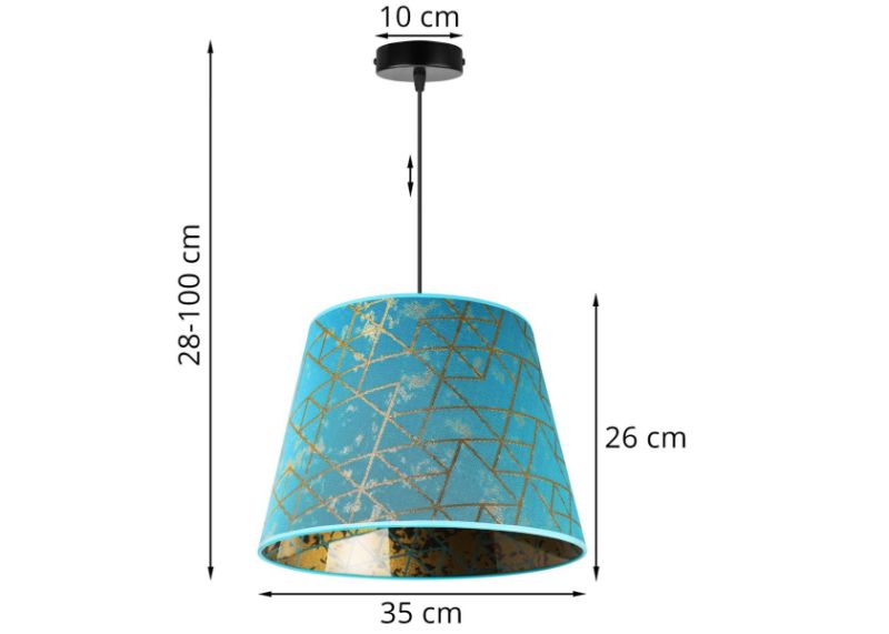 nowoczesna lampa wisząca z abażurem werona niebieski stożek