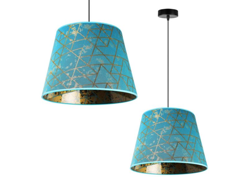 nowoczesna lampa wisząca z abażurem werona niebieski stożek