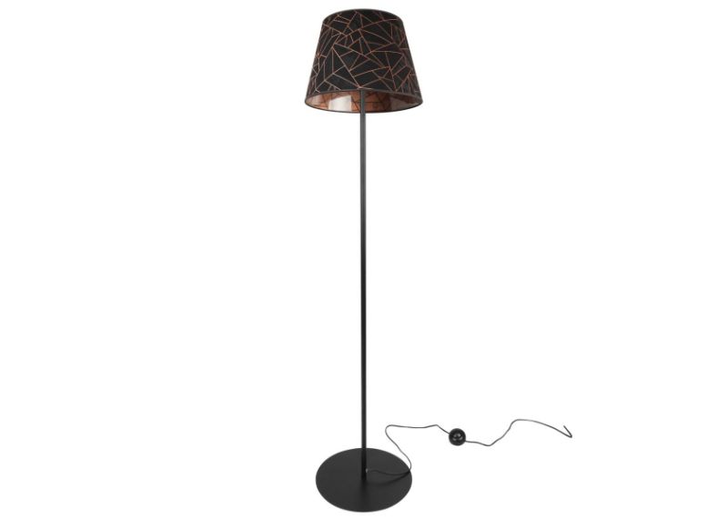 nowoczesna lampa podłogowa z abażurem w ksztalcie stożka werona