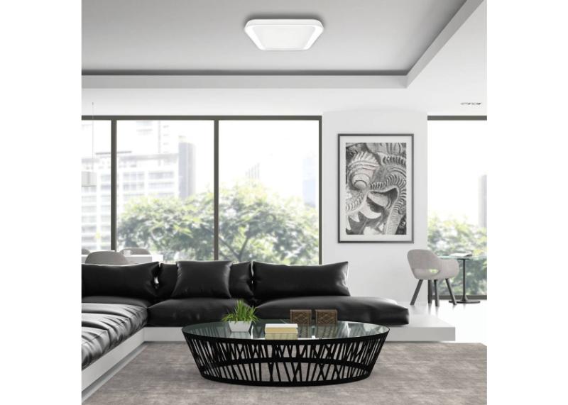 nowoczesna lampa sufitowa minimalistyczna zintegrowany led 38w quadro white