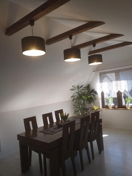 Lampa wisząca z abażurem kolorowa nowoczesna