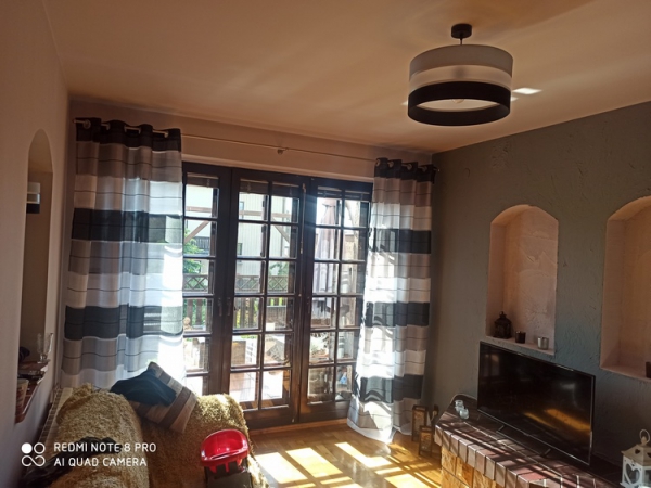 Lampa regulowana wisząca sufitowa abażur materiał