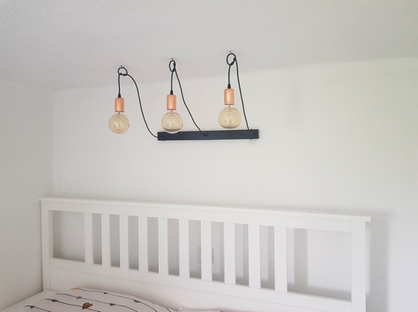 Wisząca lampa industrialna edison miedź chrom