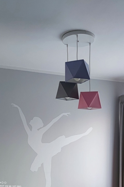Lampa wisząca dziecięca abażury diament kolorowe